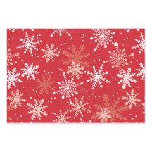 Old Red Truck and Snowflakes