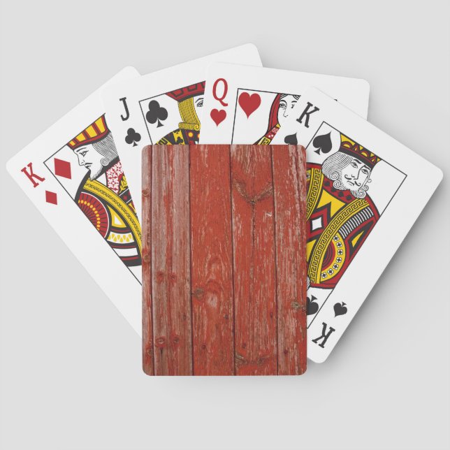 Old red wood playing cards (Back)