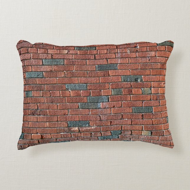 Old Reddish/Brownish Brick Wall Decorative Pillow (Front)