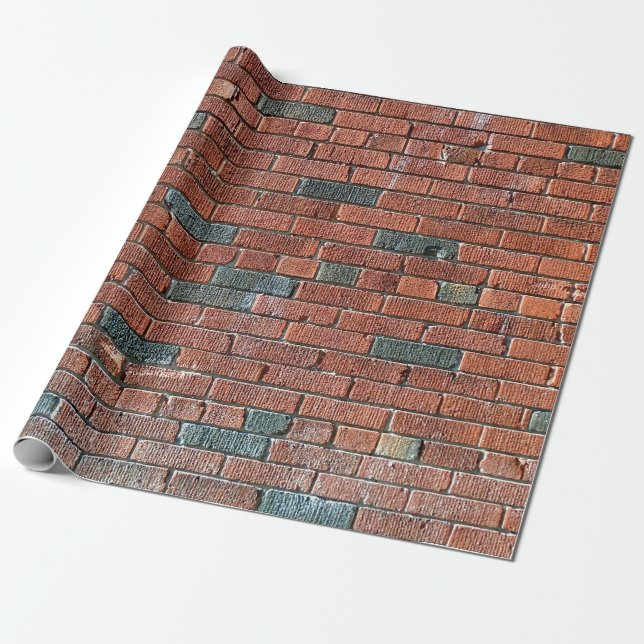 Old Reddish/Brownish Brick Wall Wrapping Paper (Unrolled)