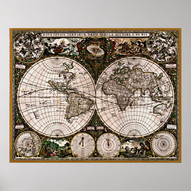 Old Restored World Map#3 Poster (Front)