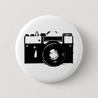 Old retro monochrome SLR camera 2 Inch Round Button