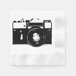 Old retro monochrome SLR camera Napkin