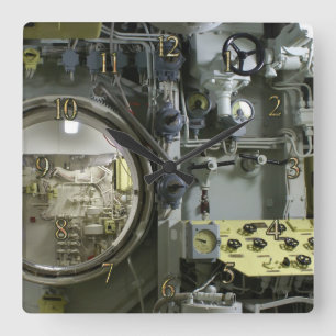 old retro submarine square wall clock