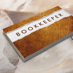 Old Ripped Paper Bookkeeper Business Card