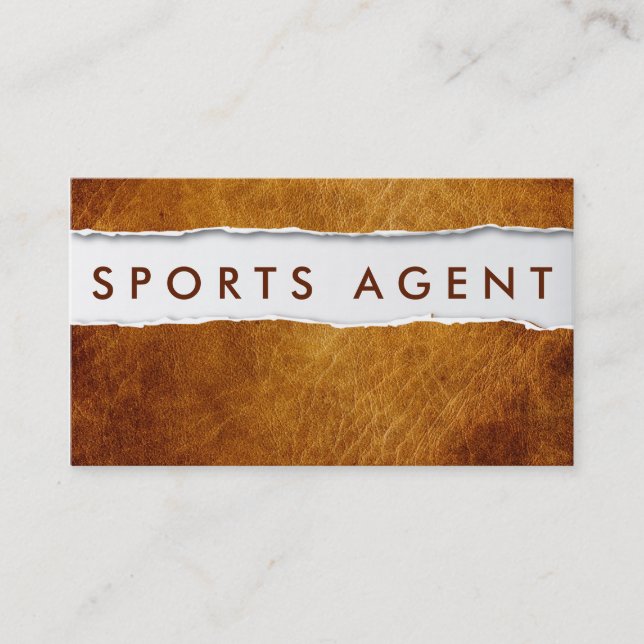 Old Ripped Paper Sports Agent Business Card (Front)