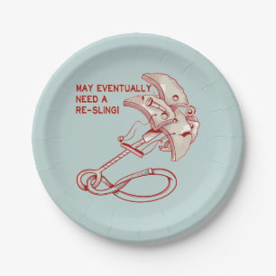 Old Rock climbing cam funny  Paper Plate