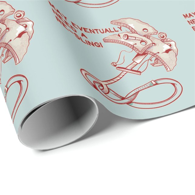Old Rock climbing cam funny  Wrapping Paper (Roll Corner)