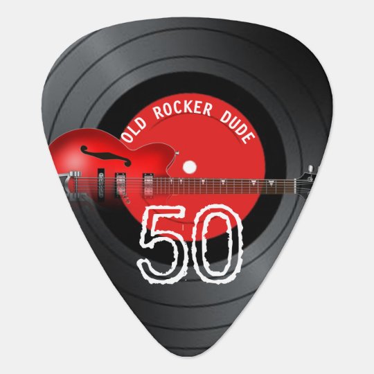 Old Rocker Dude Guitar Record 50th Birthday Guitar Pick