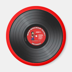 Old Rocker Dude Vinyl Record Magnet