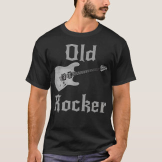 Old Rocker Electric Guitar Fathers Day Retirement  T-Shirt