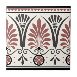 Old Rose Dresser Minton Palmette Border Tile Repro