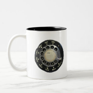 Old Rotary Phone Dial Two-Tone Coffee Mug