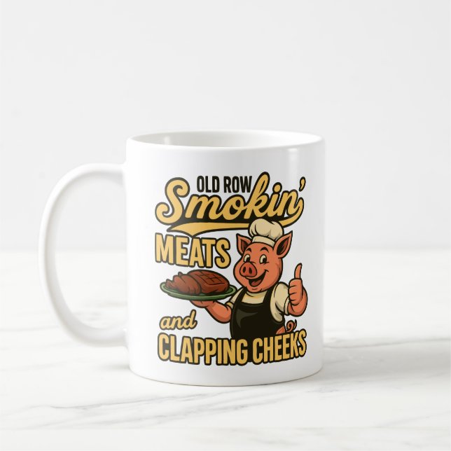 Old Row Smokin Meats and Clapping Cheeks  Coffee Mug (Left)