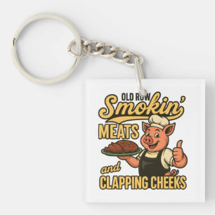 Old Row Smokin Meats and Clapping Cheeks Keychain