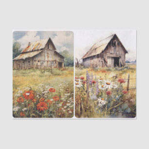  Old Rugged Barns Tissue Paper