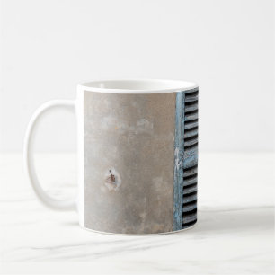 Old ruined wooden window of old houseancient,antiq coffee mug