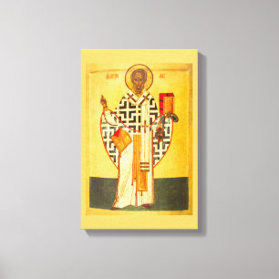 Old Russian icon of St.Nicholas Canvas Print