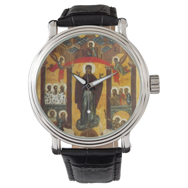 Old Russian icon The Intercession Watch (Front)