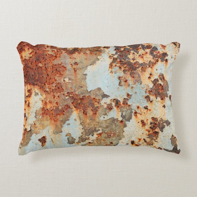 Old rust surface background and texture accent pillow (Front)