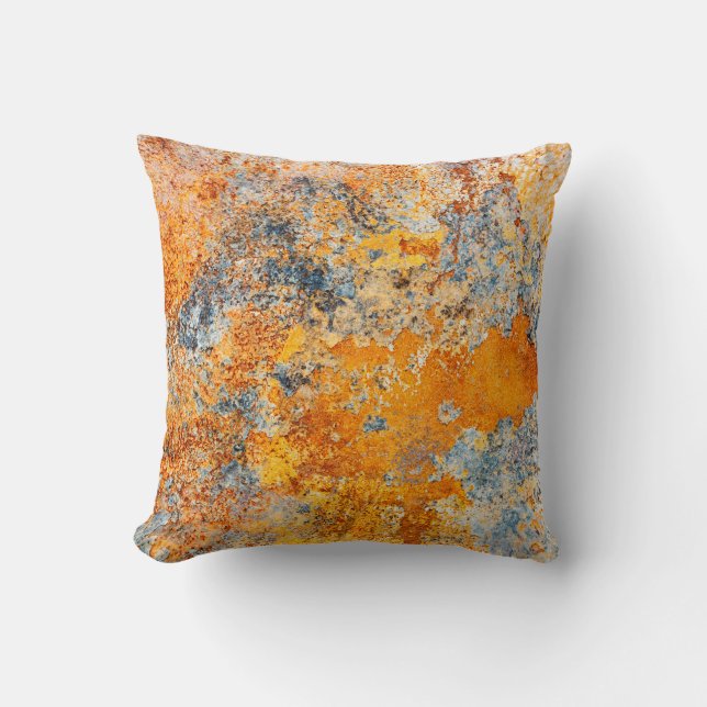 Old rust texture. Grunge rusted metal background. Throw Pillow (Front)
