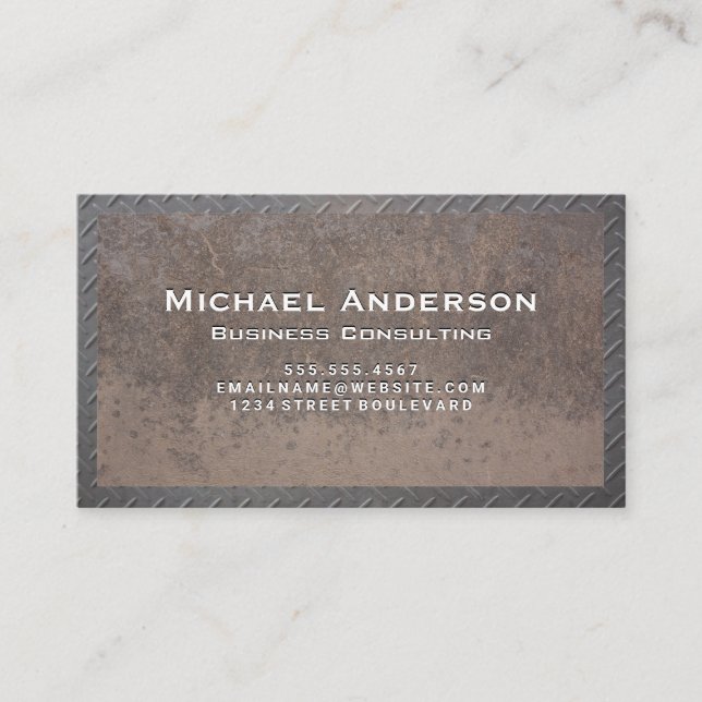 Old Rusted Metal and Steel Business Card (Front)