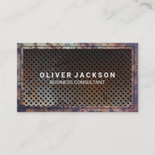 Old Rusted Metal Border   Perforated Metal Business Card