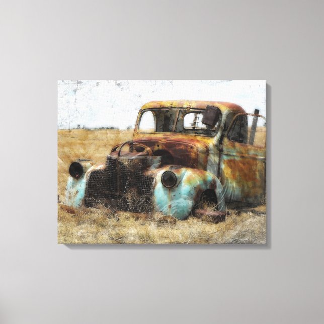 Old Rusted Vintage Truck Canvas Print (Front)