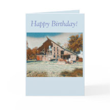 OLD RUSTIC BARN - BIRTHDAY CARD