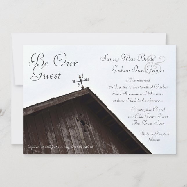 Old Rustic Barn Weathervane Invitation (Front)