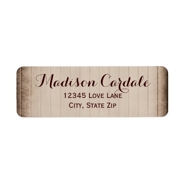 Old Rustic Barn Wood Country Return Address Labels (Front)