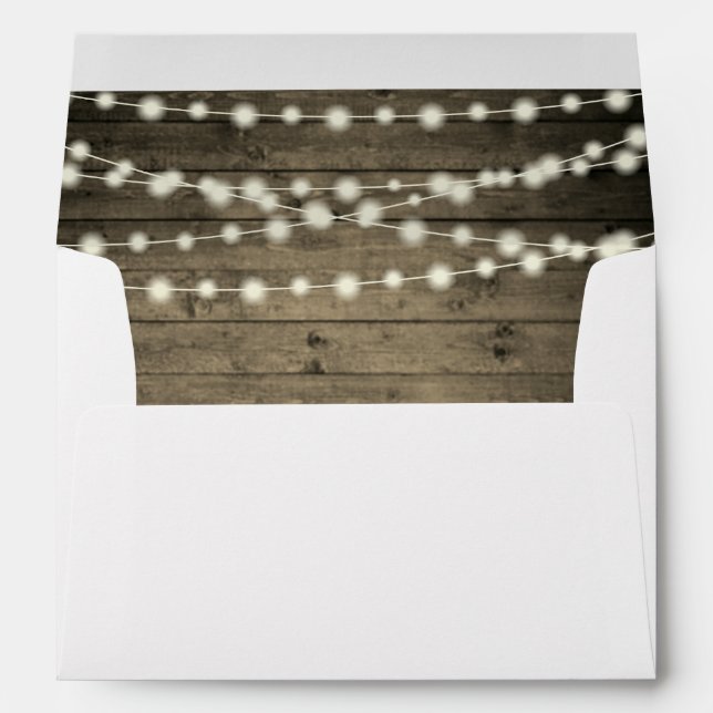 Old Rustic Barn Wood String Lights Envelopes (Back (Bottom))