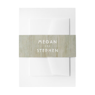 Old Rustic Country Wood Texture Wedding Invitation Belly Band