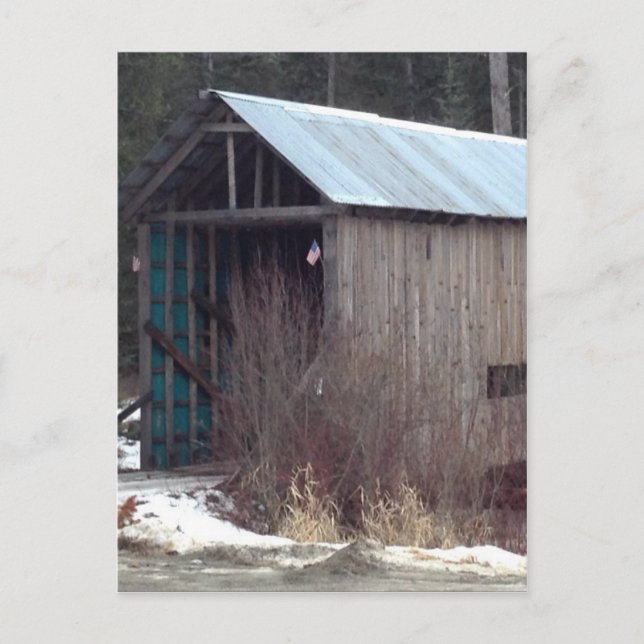 Old Rustic Covered Bridge Postcard (Front)