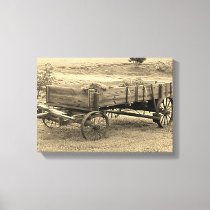 Old Rustic Farm Wagon Canvas Print