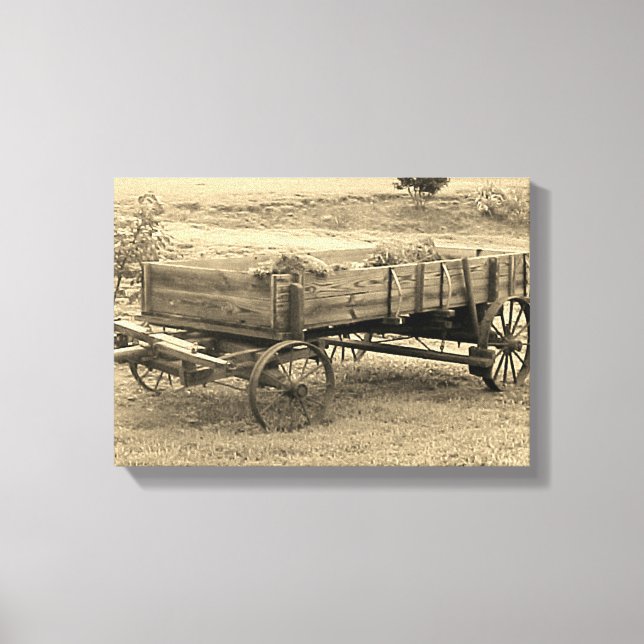 Old Rustic Farm Wagon Canvas Print (Front)