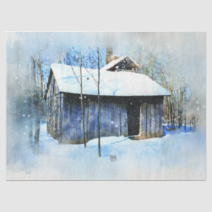 Old Rustic House landscape Decoupage Wall Art Tissue Paper