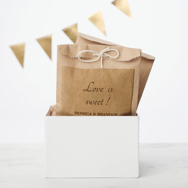 Old rustic paper vintage wedding favor bags (Party)