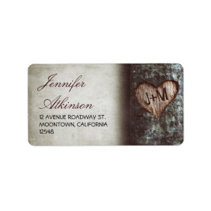 old rustic tree wedding address labels