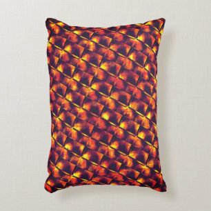 Old rusty plates in colours of ember and fire accent pillow