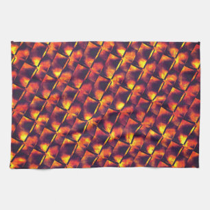 Old rusty plates in colours of ember and fire kitchen towel