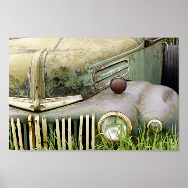 Old Rusty Truck Hood Poster (Front)