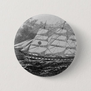 Old Sailing Ship 2 Inch Round Button