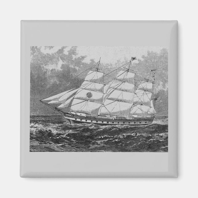 Old Sailing Ship Magnet (Front)
