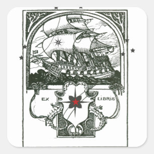 Old Sailing Ship Square Sticker