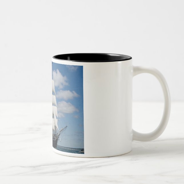 Old Sailing Ship Two-Tone Coffee Mug (Right)