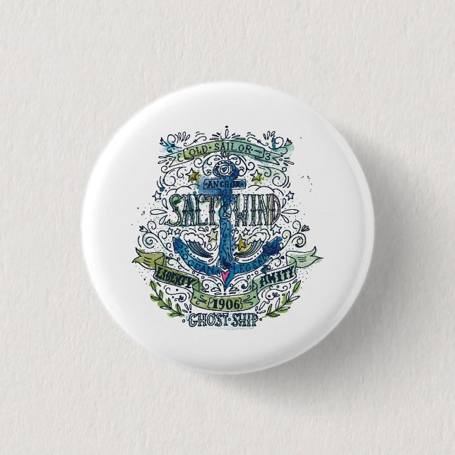 Old Sailor Anchor Poster 1 Inch Round Button (Front)