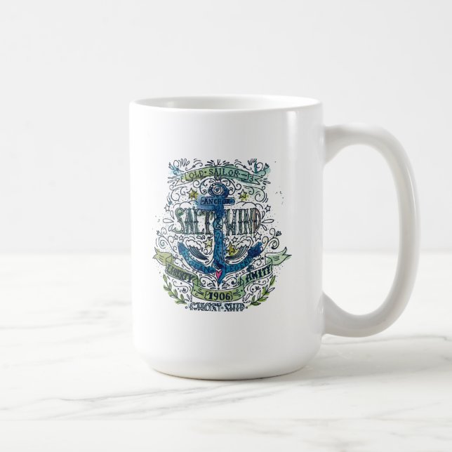 Old Sailor Anchor Poster Coffee Mug (Right)