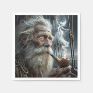 Old Sailor Smoking a Pipe Napkin