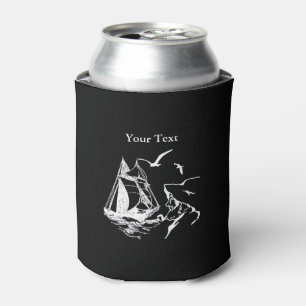Old Sailors Drawing Custom Can Cooler
